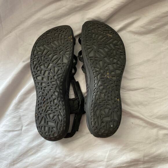 Merrell Aster Black Leather Strappy Sandal SZ‎ 9 Outdoor Beach Vacation Hiking - Picture 5 of 6